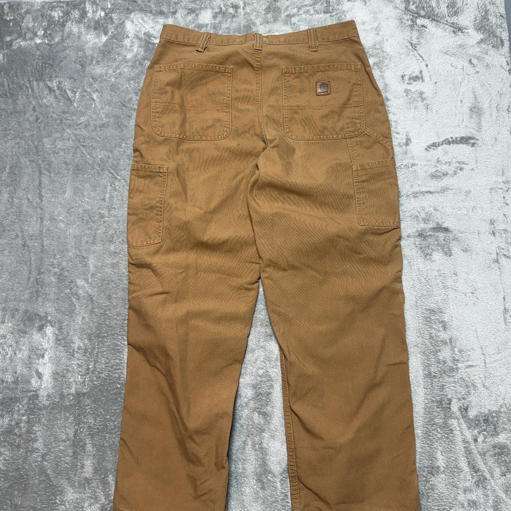 Carhartt 34x30 Dungaree Fit Carpenter Pants Tan Canvas Workwear Utility Duck